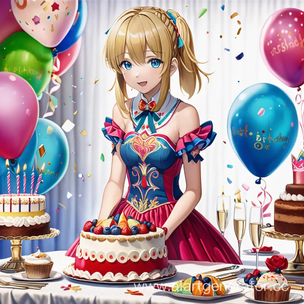 Anime-Birthday-Celebration-with-Cake-and-Festive-Elegance