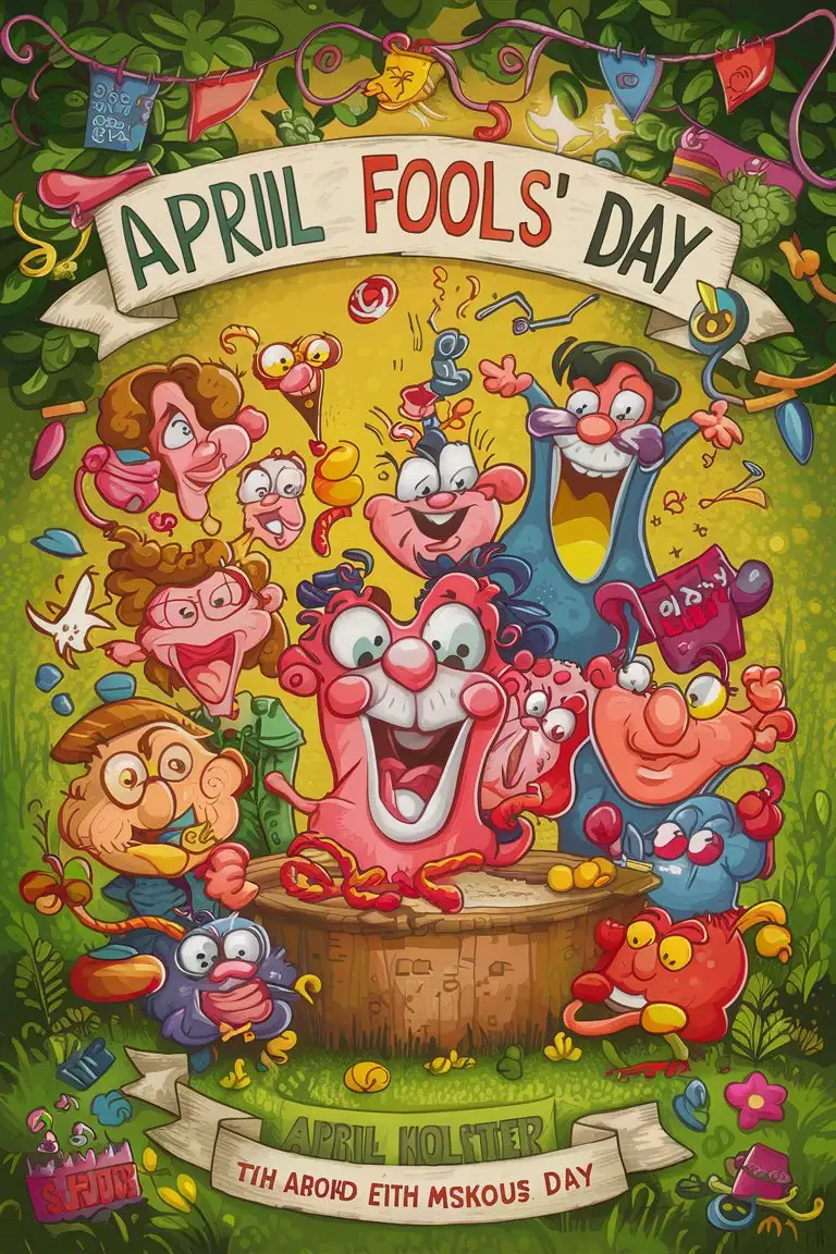 border add bold text"April Fools" complex "April Fools" card include name "april fools" april fools card premium 14PT card stock authenticated breathtaking 8k 16k "Capture the whimsical spirit of April Fools' Day in a playful and mischievous artwork! Let your imagination run wild as you depict a scene filled with clever pranks, silly surprises, and hilarious antics. Incorporate vibrant colors, exaggerated expressions, and comical scenarios to bring the joy of April Fools' Day to life on the canvas. Whether it's a whimsical illustration, a humorous cartoon, or a lighthearted digital artwork, infuse your creation with the joy and laughter of this mischievous holiday. Let the viewer join in the fun and laughter as they explore your delightful masterpiece!" visuals in a complex background --chaos 90 --testpfx April Fools 5 0. 1 7 0. 1 Adult Humour  Network; 9 0 s stock; trending on Adult Humour Network; hyperrealism