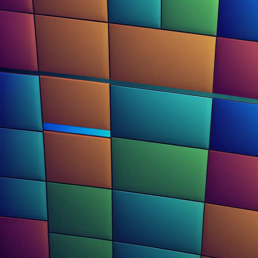 Vibrant Windows Computer on Colorful Tiles Background