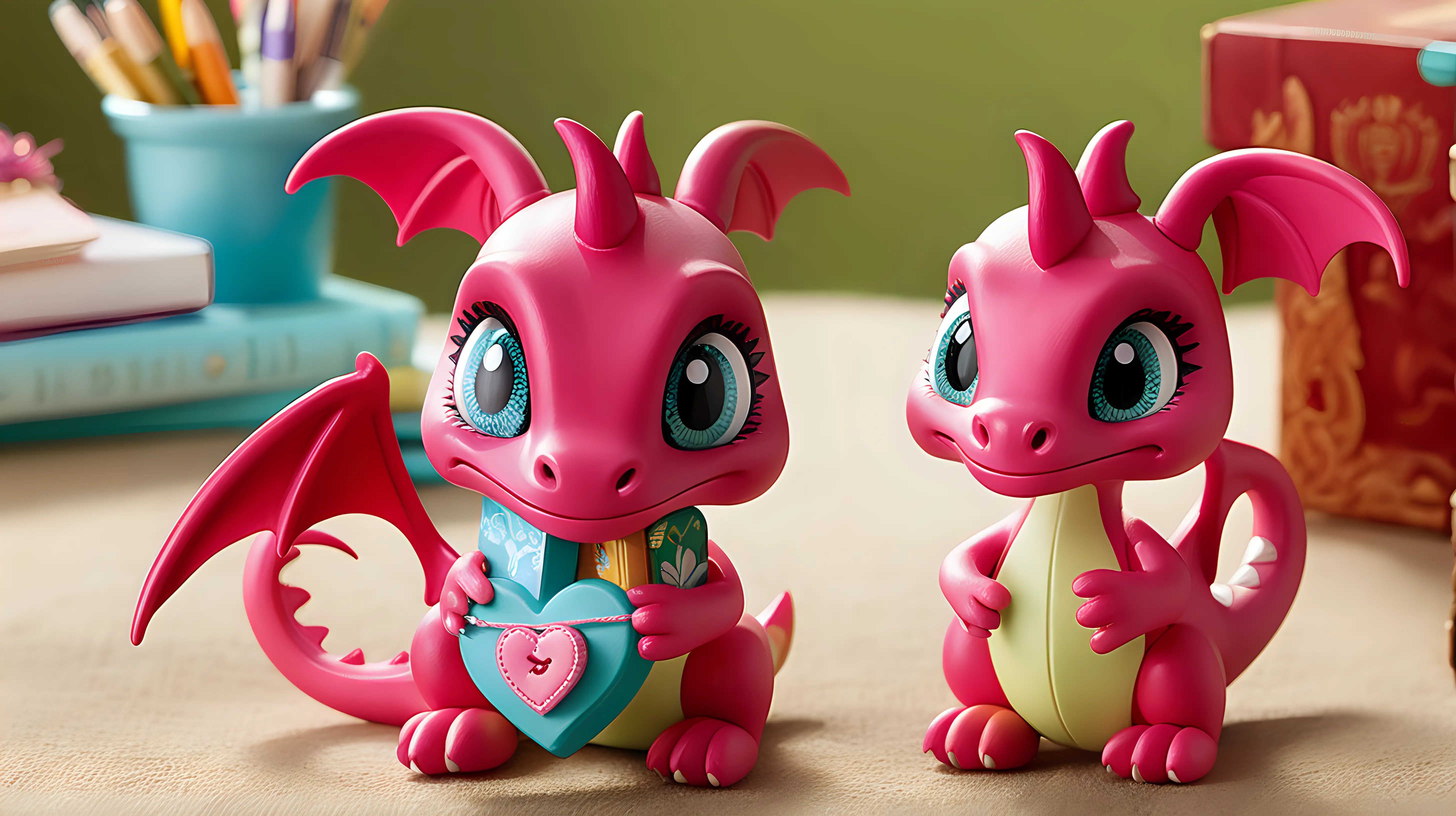 "Craft an endearing cartoon character that is a miniature, pocket-sized dragon with a love for collecting and sharing small trinkets, making it an instant favorite among viewers."