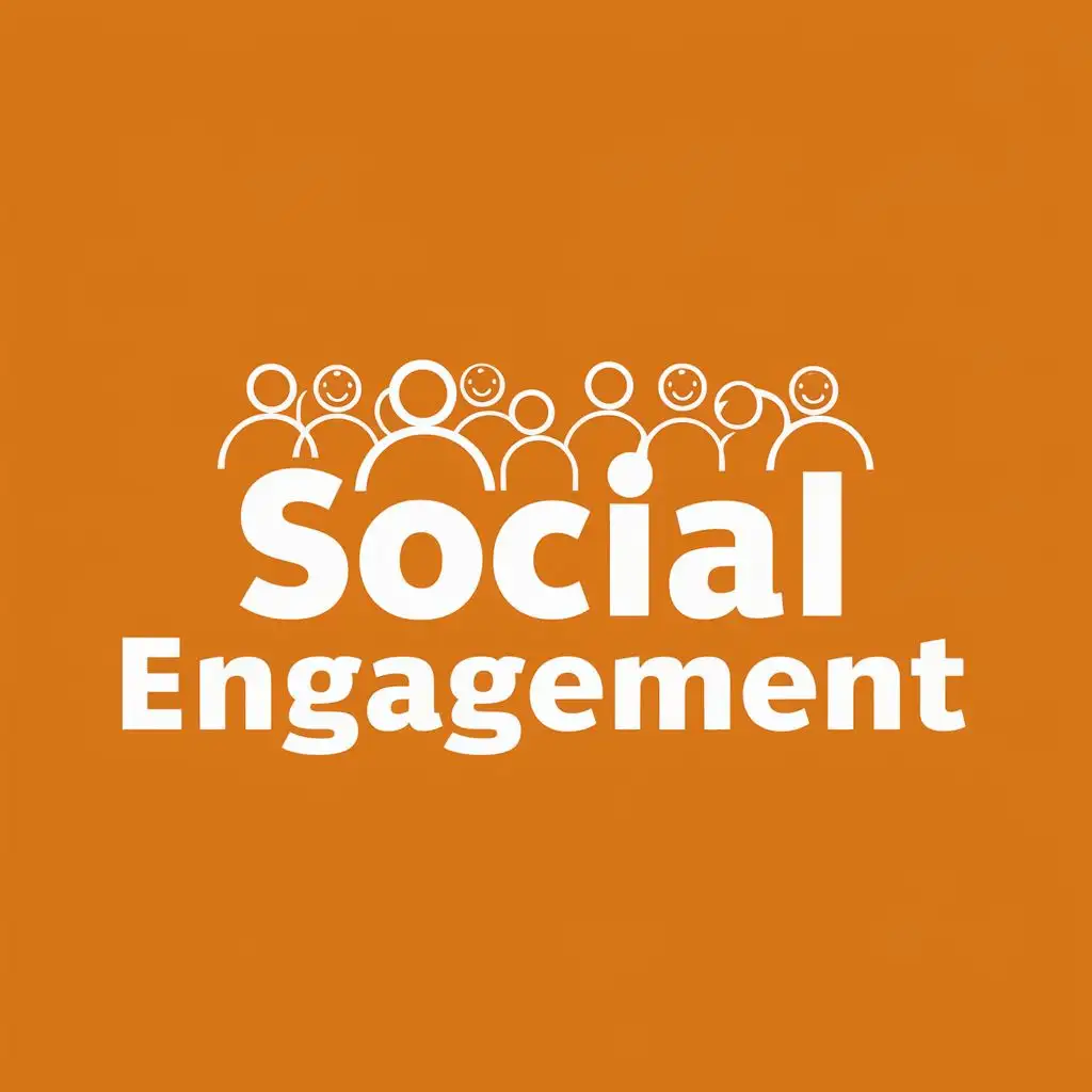 logo, People talking or smiling faces, with the text "Social Engagement", typography, be used in Education industry