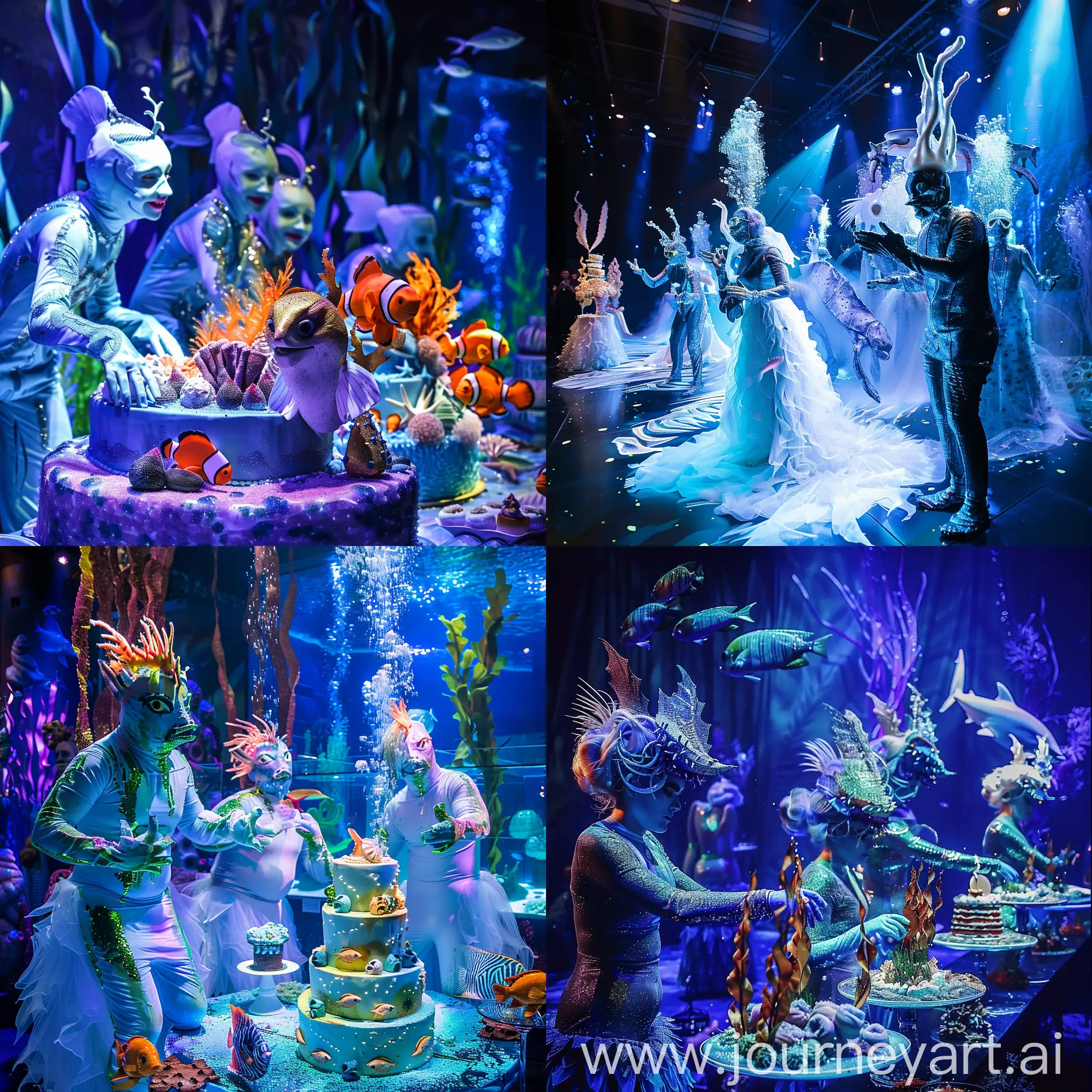 Enchanting-AquariumThemed-Party-with-Underwater-Artists-and-Marine-Creature-Cakes