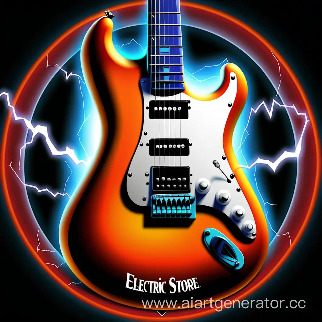 Vibrant-Electric-Guitar-Store-Logo-Design