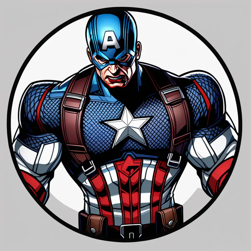 evil dark version of the captain america in a circle icon