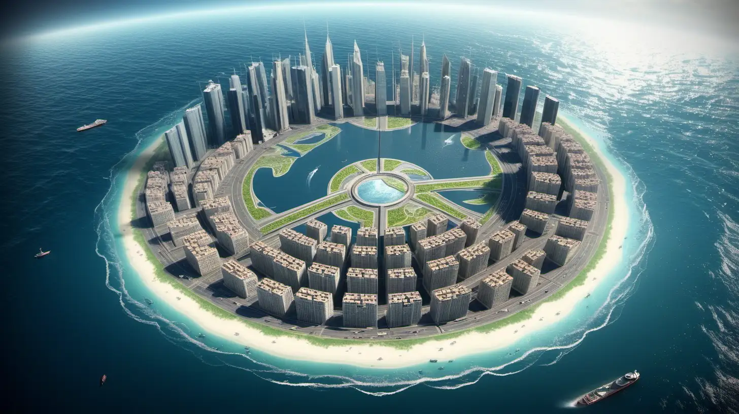 Ocean City Construction Urban Development Amidst the Waves