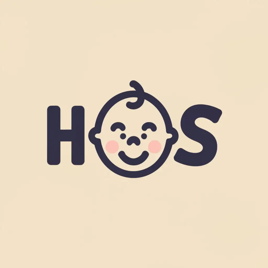 a logo design,with the text "Hs", main symbol:Baby,Moderate,clear background