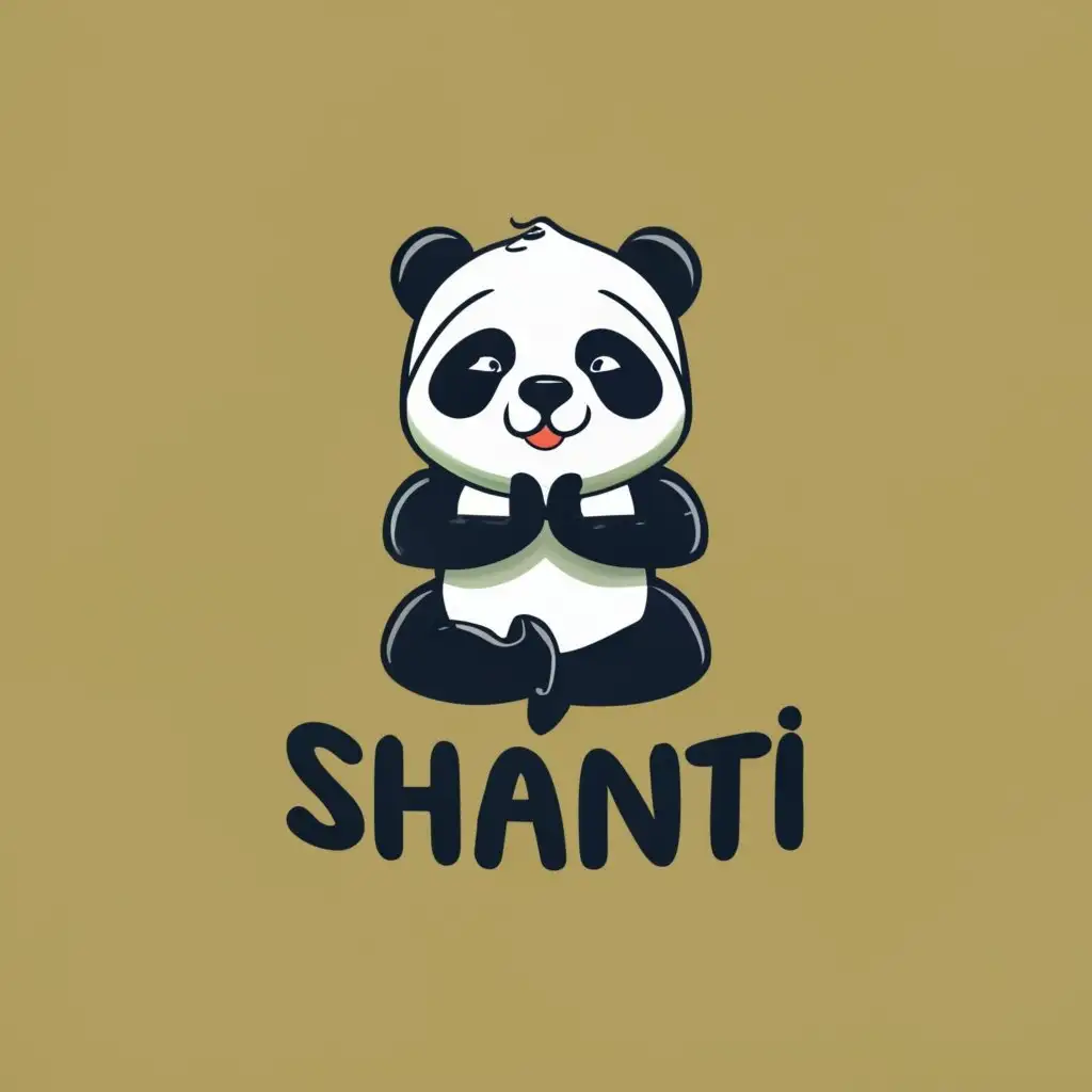 logo, panda does yoga, with the text "Shanti", typography, be used in Entertainment industry
