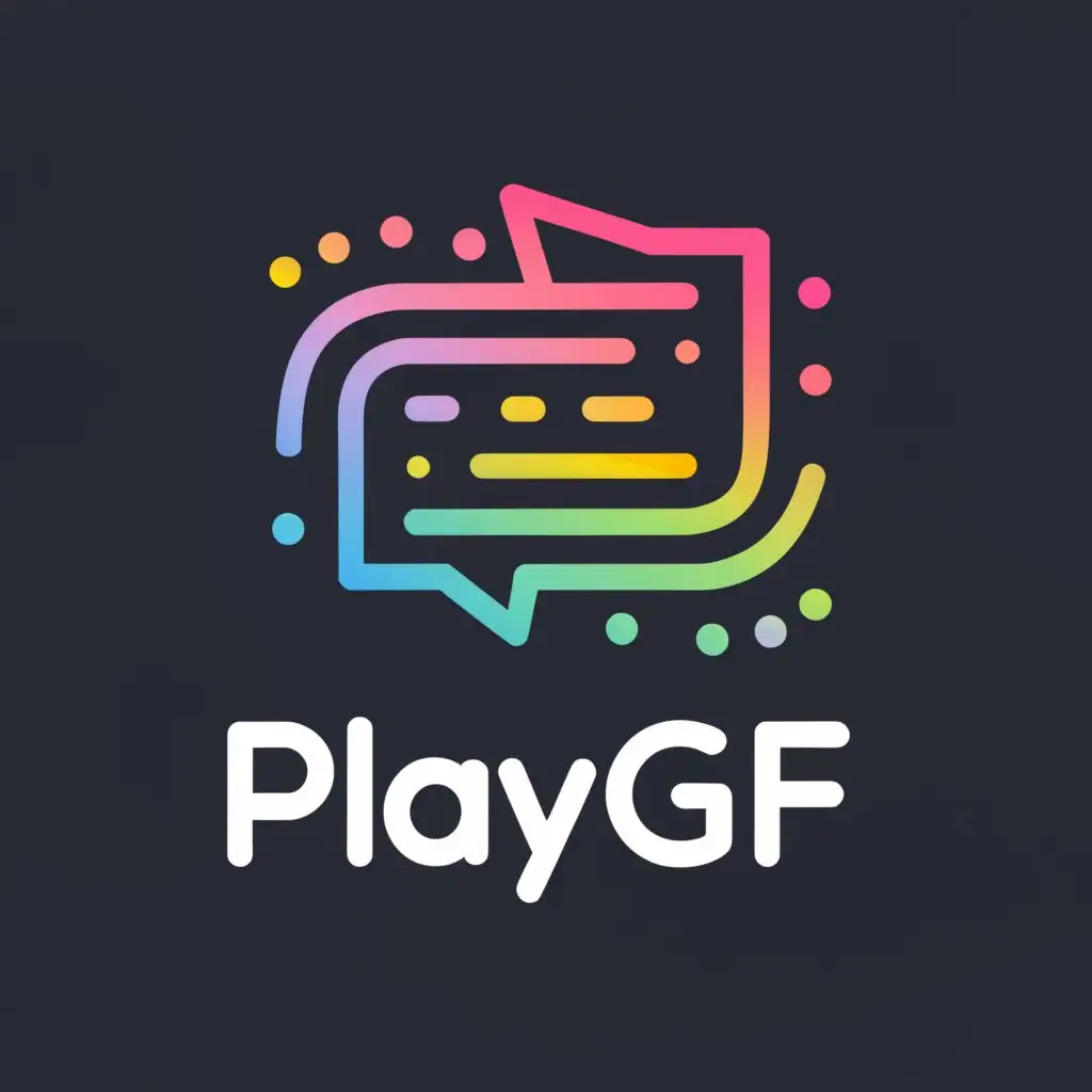 a logo design,with the text "PLAYGF", main symbol:chatroom,Moderate,be used in Automotive industry,clear background