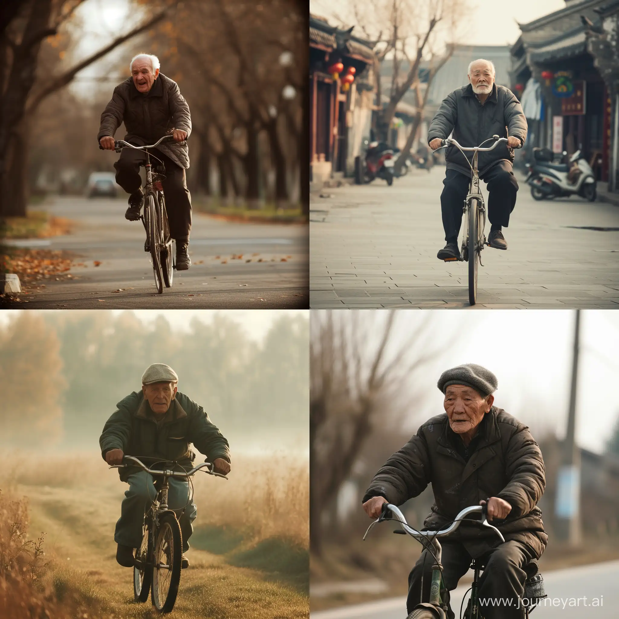 Elderly-Gentleman-Enjoying-a-Bike-Ride-in-Serene-Countryside