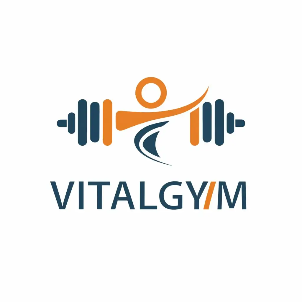 a logo design,with the text "VitalGym", main symbol:Gym, Weights,Moderate,be used in Sports Fitness industry,clear background