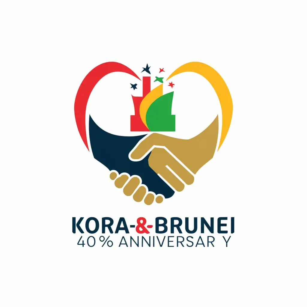 a logo design,with the text "korea brunei 40th anniversary", main symbol:advancement cooperation,complex,clear background