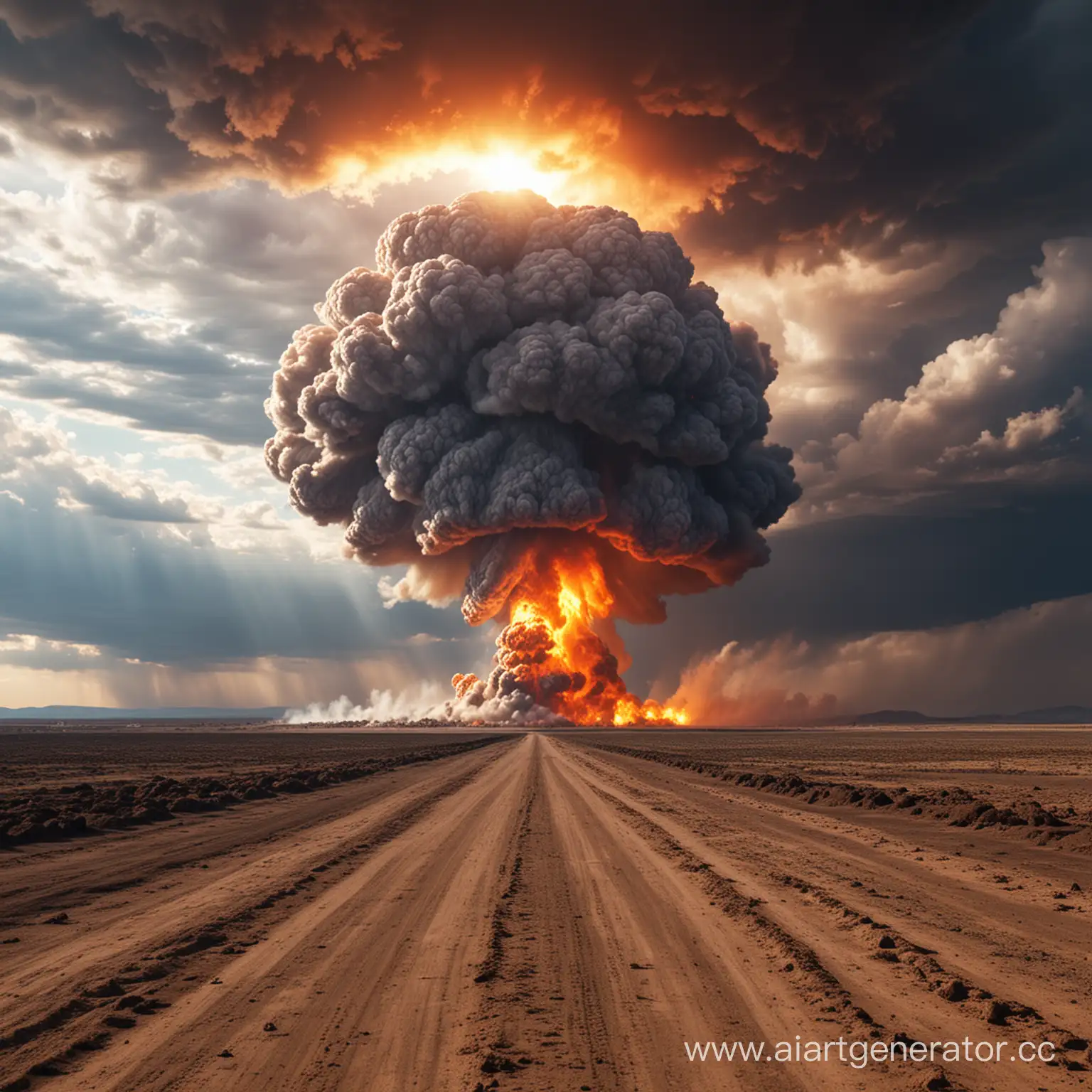 Apocalyptic-Scene-Nuclear-Explosion-with-Fiery-Clouds