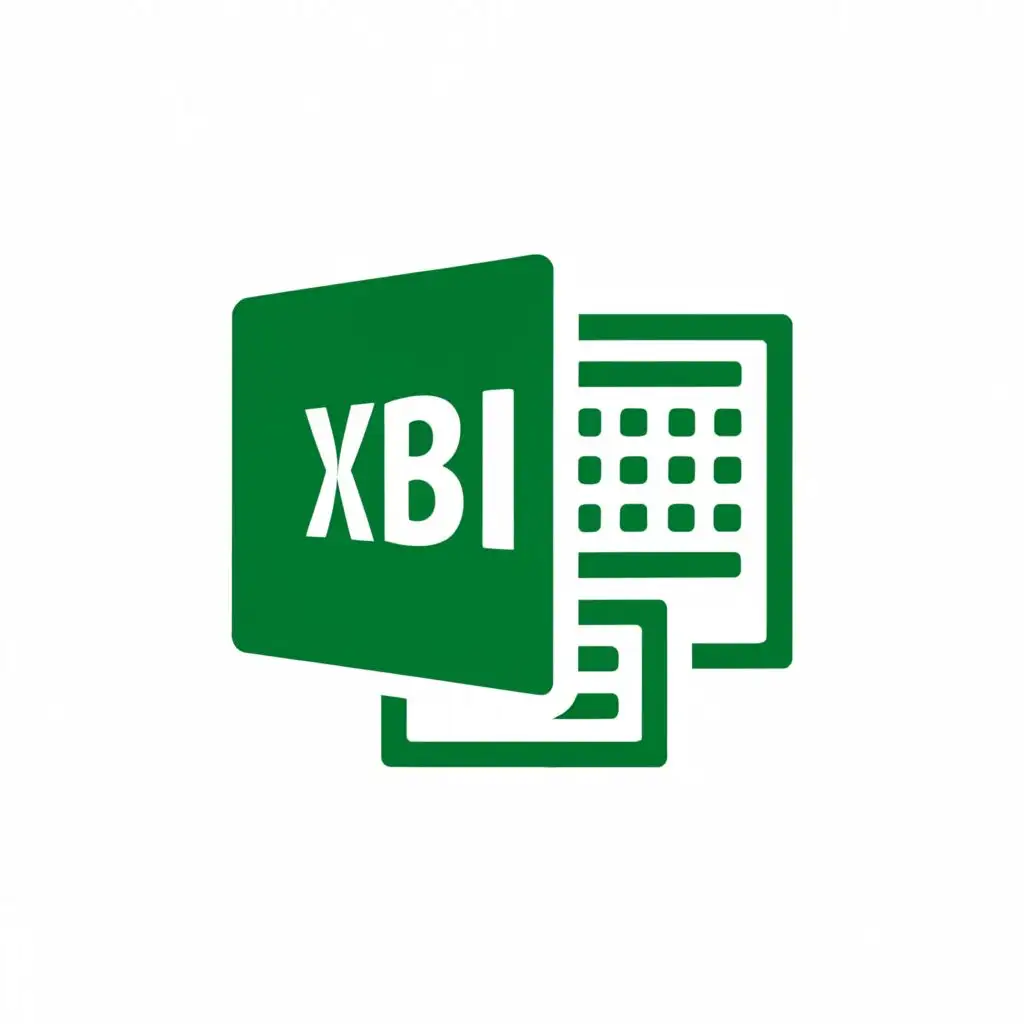 black white logo, excel sheets, with the text "XBI", typography, be used in Finance industry
