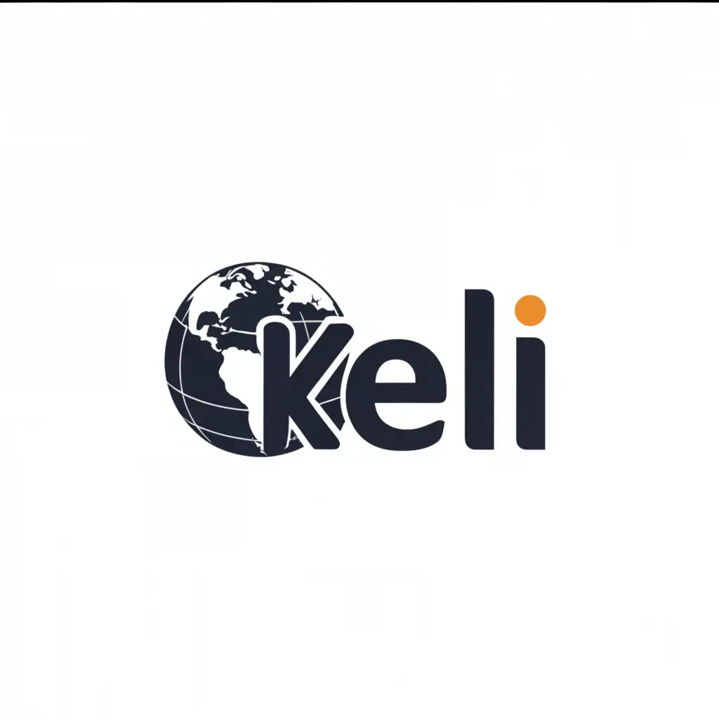 a logo design,with the text "KELI", main symbol:GLOBE,Moderate,clear background