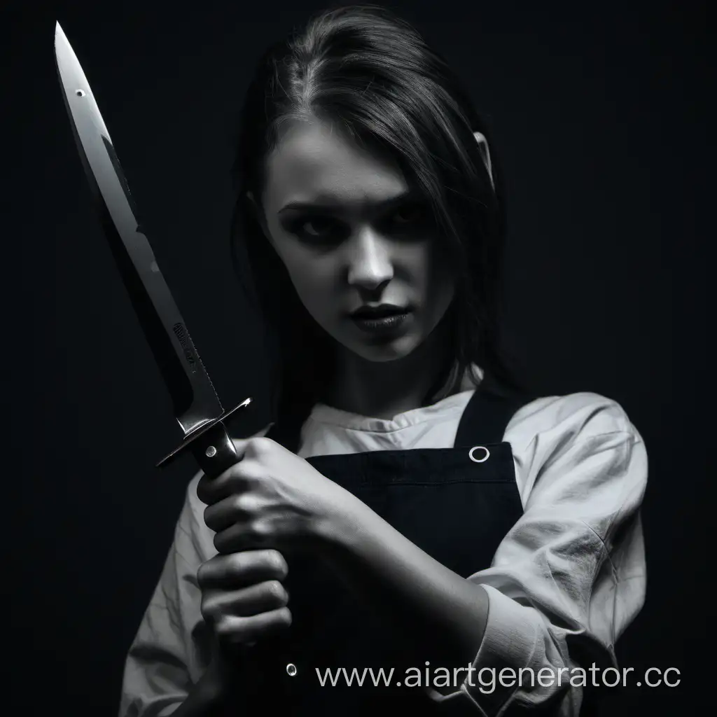 Confident-Girl-Wielding-a-Knife-with-Determination