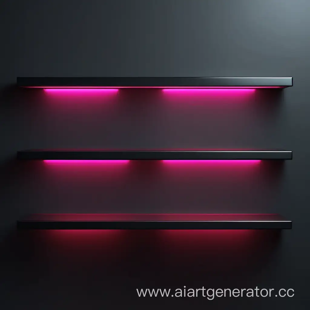 Minimalistic-NeonLit-Black-Wall-Shelf-Design