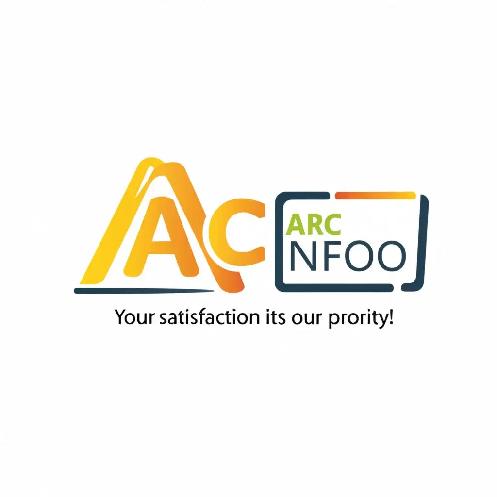 logo, Your satisfaction is our priority!, with the text "ARC Info", typography, be used in Technology industry