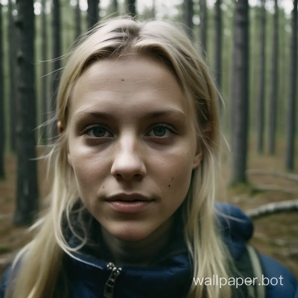 portrait of young Swedish woman in forest, clear facial features, cinematic, 35mm lens, f/1.8  --c100 --w100