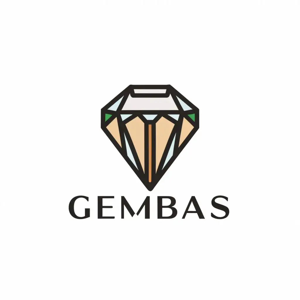 a logo design,with the text "Gembas", main symbol:Gem or stone,Moderate,be used in Technology industry,clear background