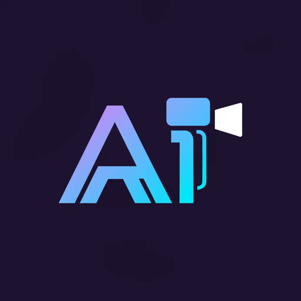 a logo design,with the text "AI", main symbol:video camera,Moderate,clear background