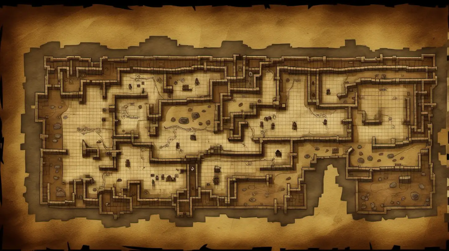 Fantasy Underground Dungeon Map Exploration