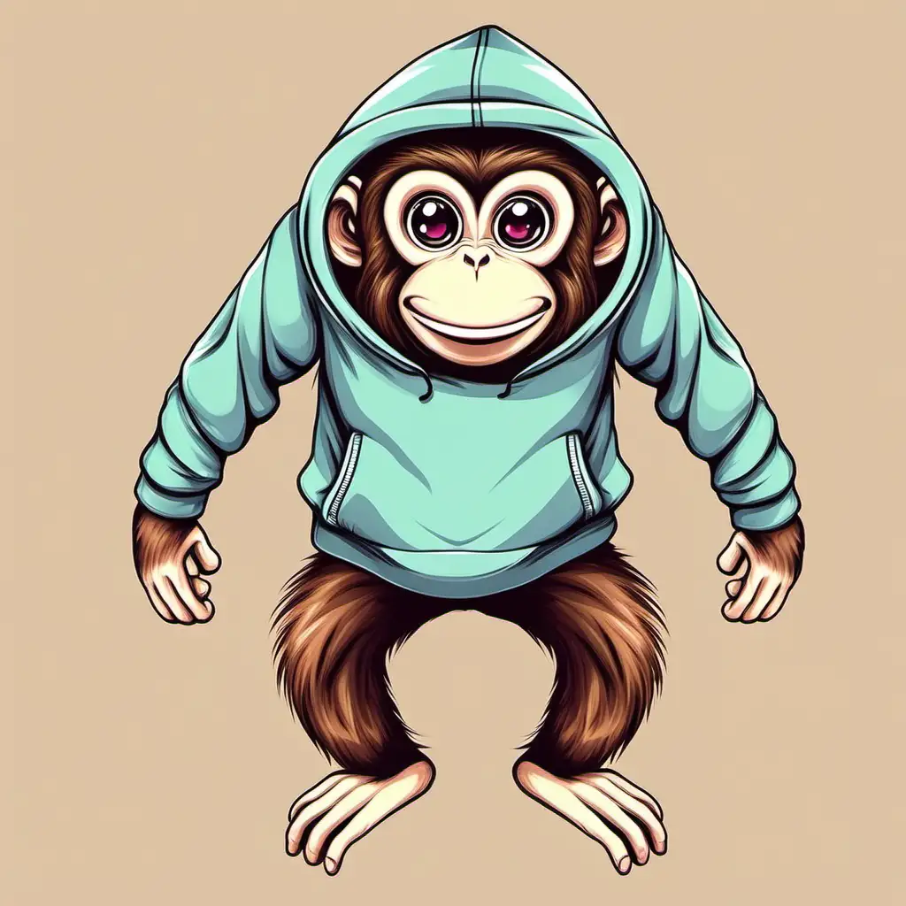 adorable butt of a monkey as a  sweatshirt design