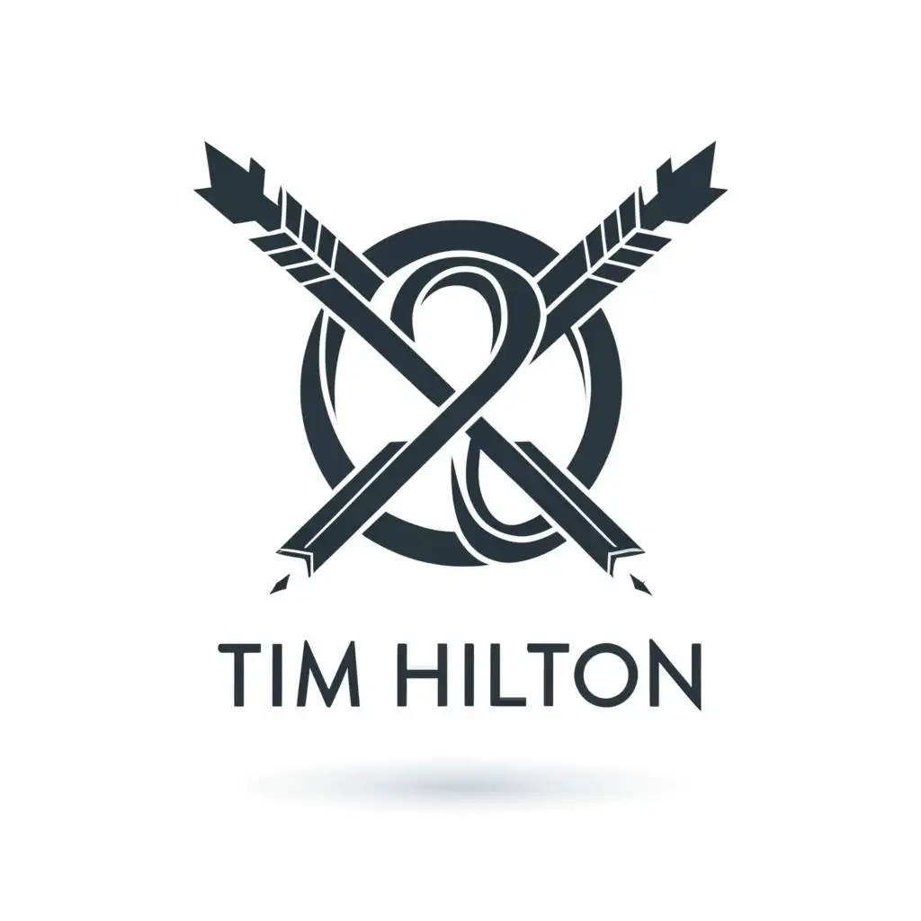 logo, infinity circle bow and arrow, with the text "Tim Hilton", typography, be used in Finance industry