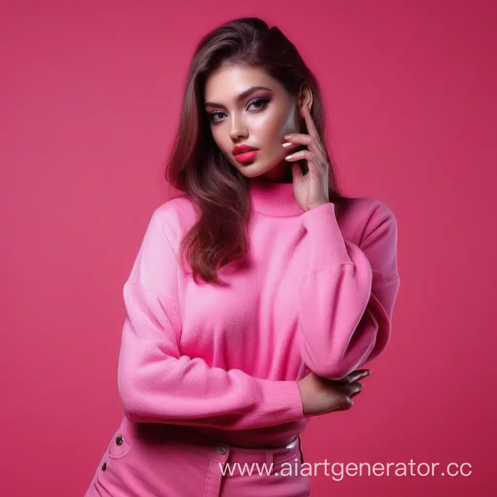 Chic-Online-Model-Embracing-Pink-Elegance