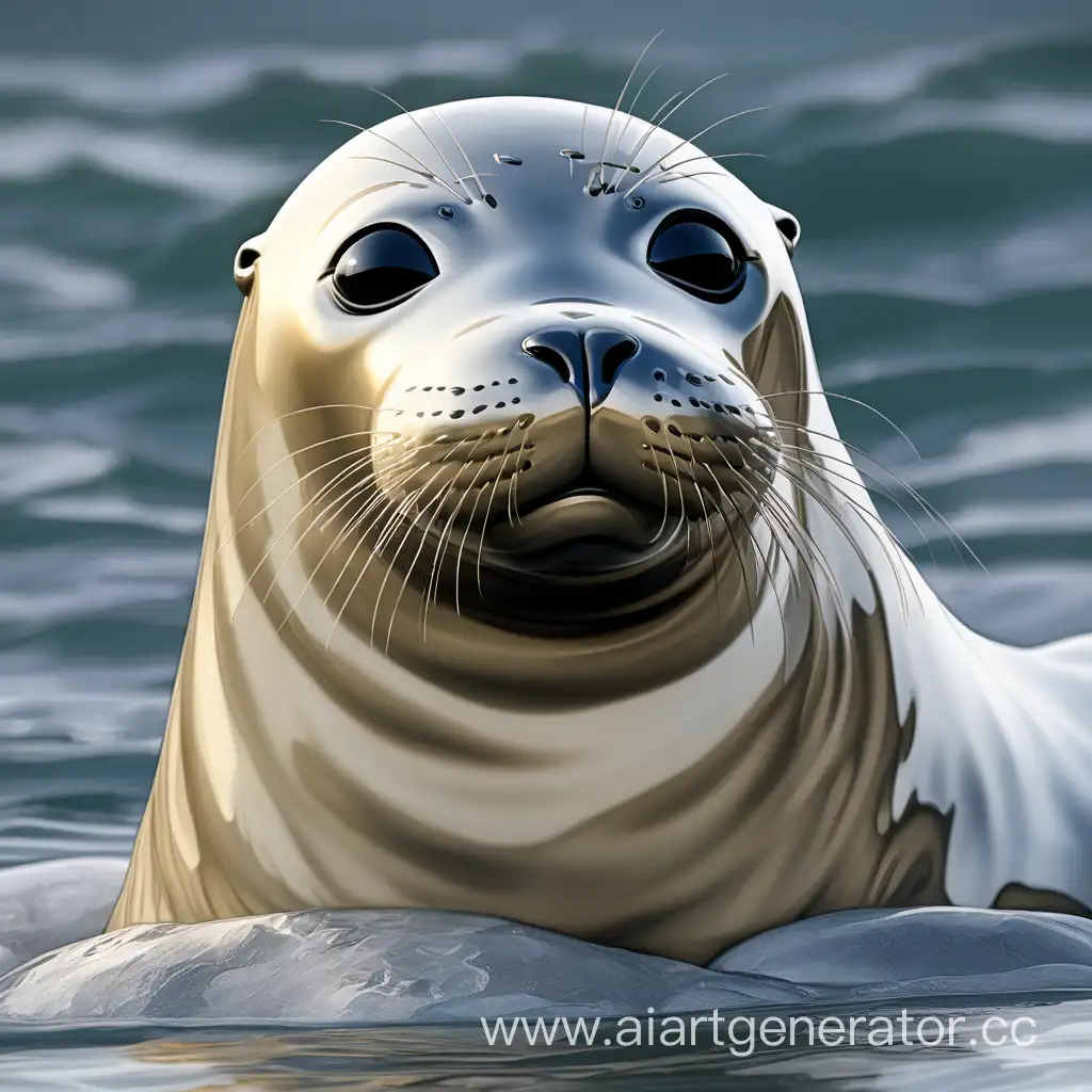 Playful-Seal-Chuvak-Swimming-in-Ocean-Waters