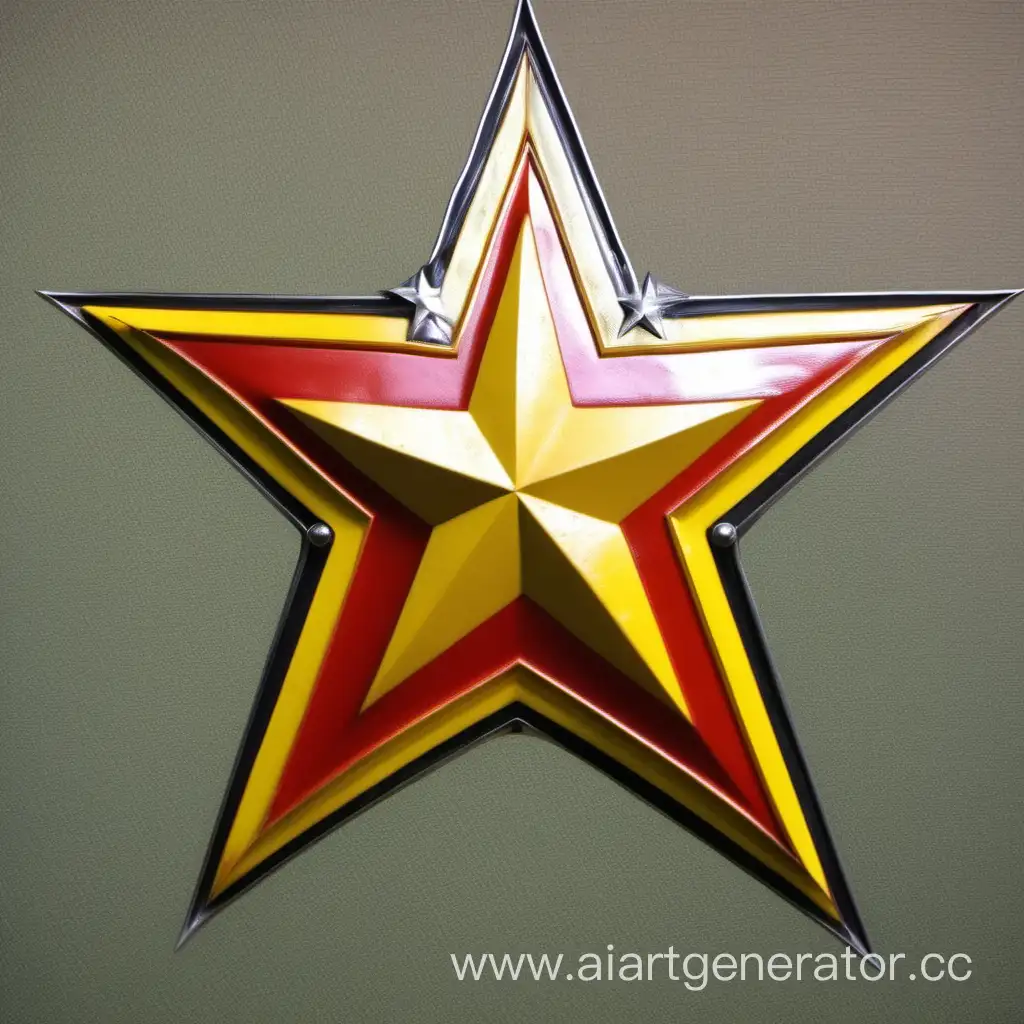 Russian-Army-Symbol-FivePointed-Star-in-Red-and-Yellow