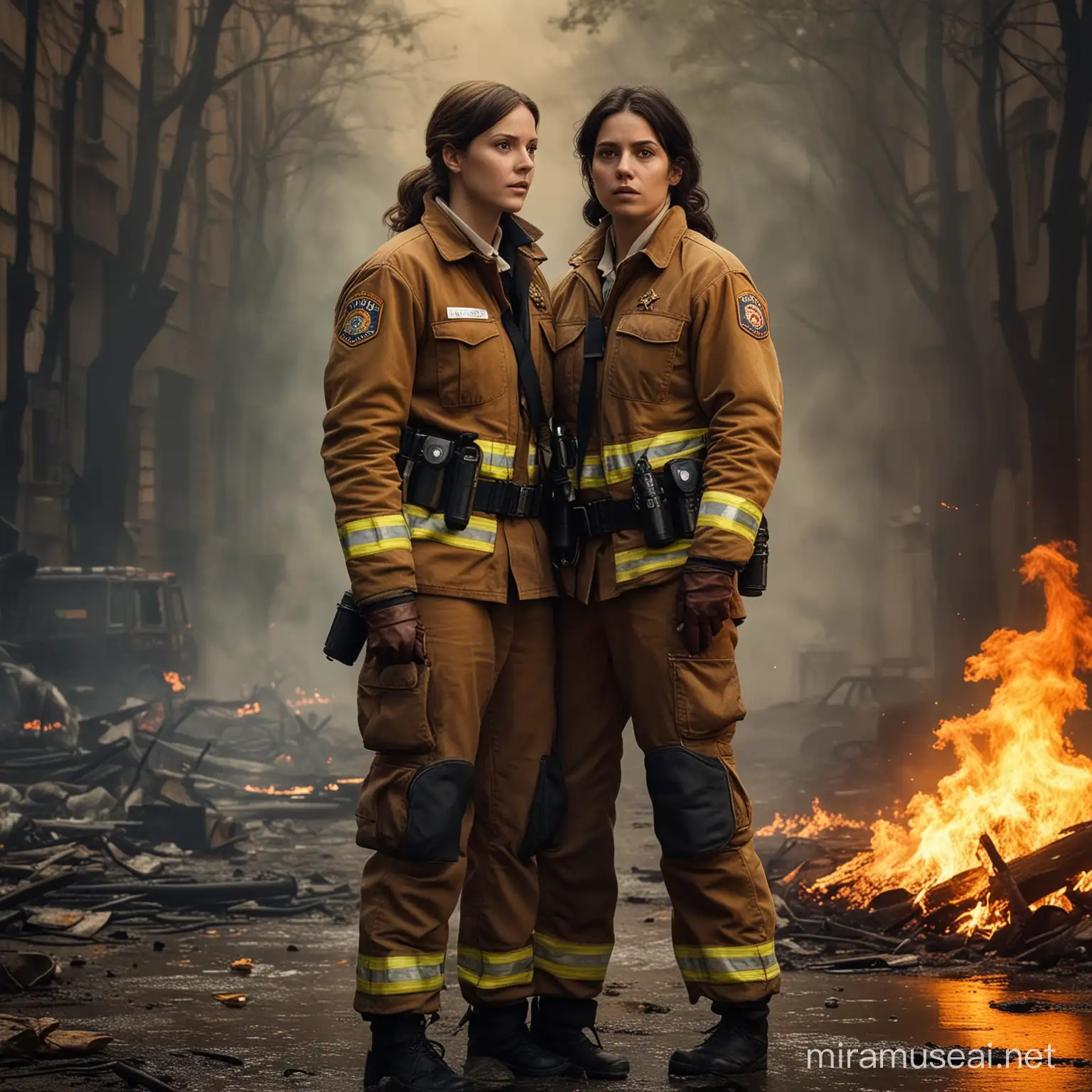 TITLE: Inferno - A Lesbian Sapphic Mystery Romance Thiller  Two FEMALE main characters: Detective Captain of the Fire Department  Synopsis of the story: Someone in the fire department is an arsonist, and the lead detective and fire captain of the fire department must work together to figure out who it is.