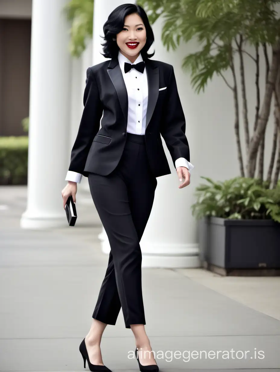 Stylish-Asian-Woman-in-Elegant-Tuxedo-and-High-Heels