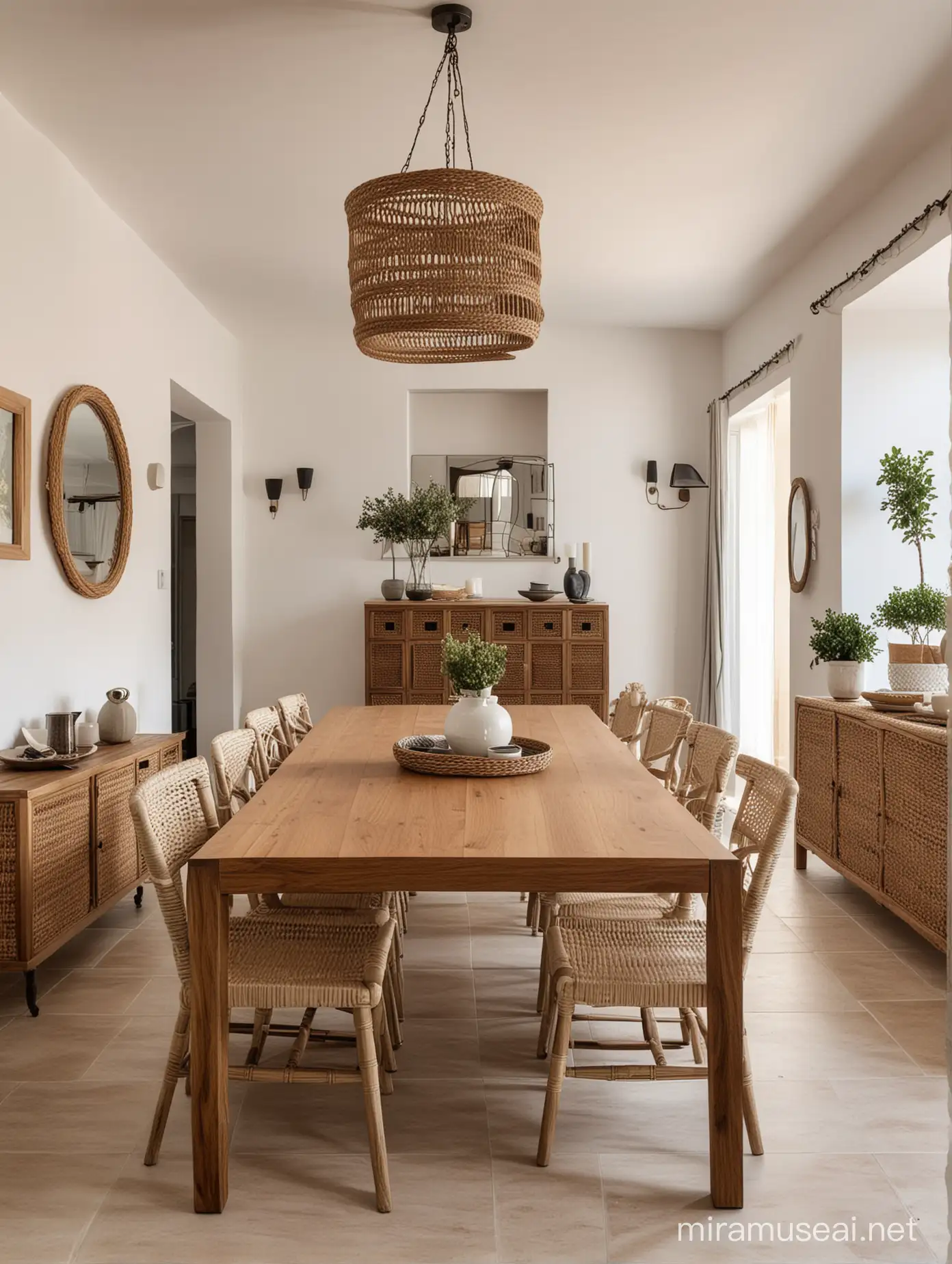 Modernized Andalusian Dining Room with Danish Influence and Traditional Accents