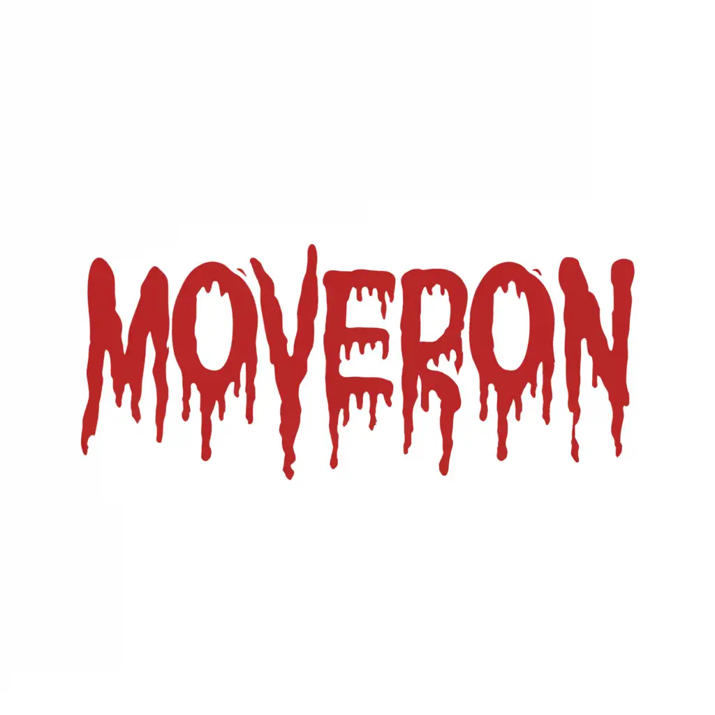 a logo design,with the text "MOVERON", main symbol:horror style letters,Moderate,clear background