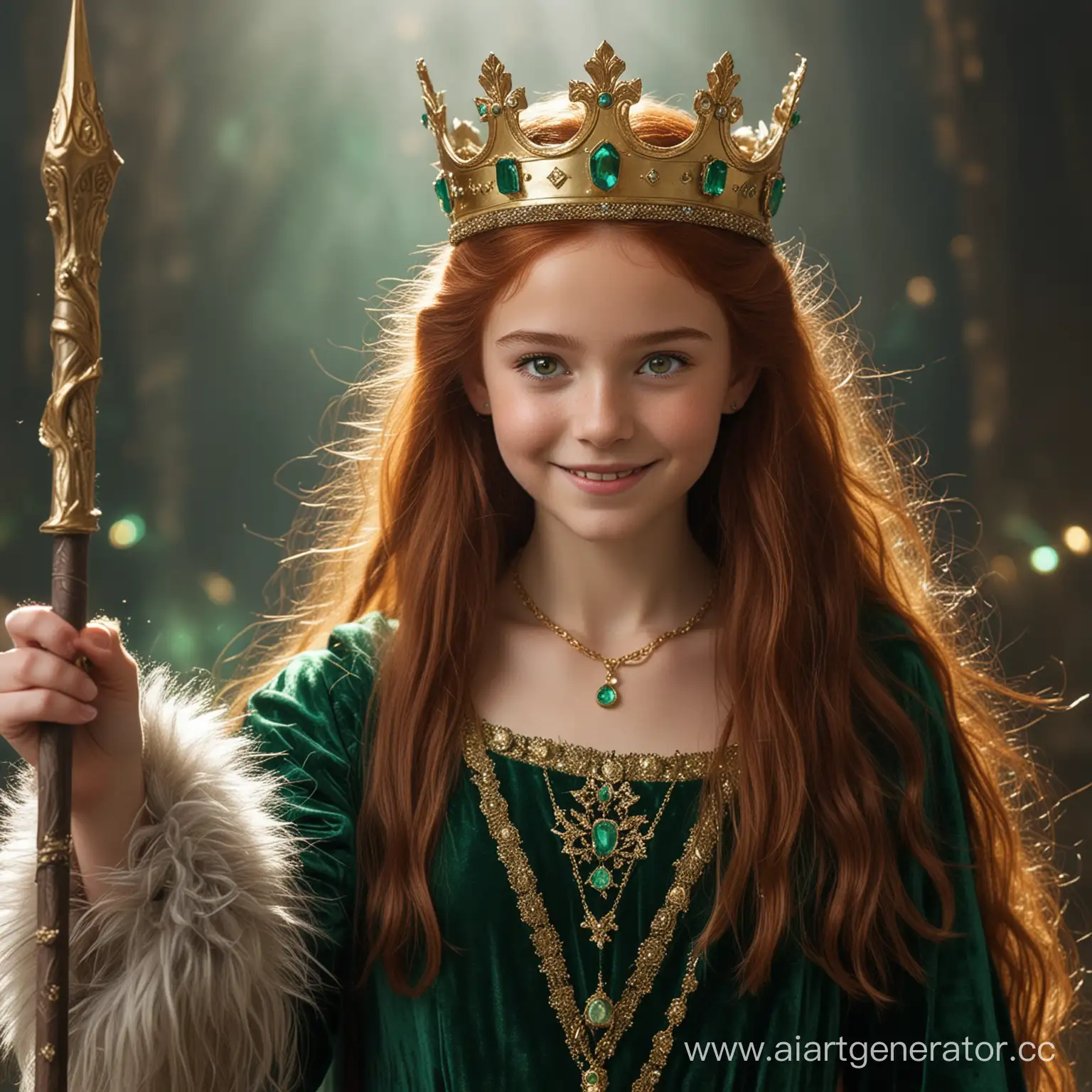 Scheming-Teenage-Queen-with-Emerald-Staff-and-Golden-Crown