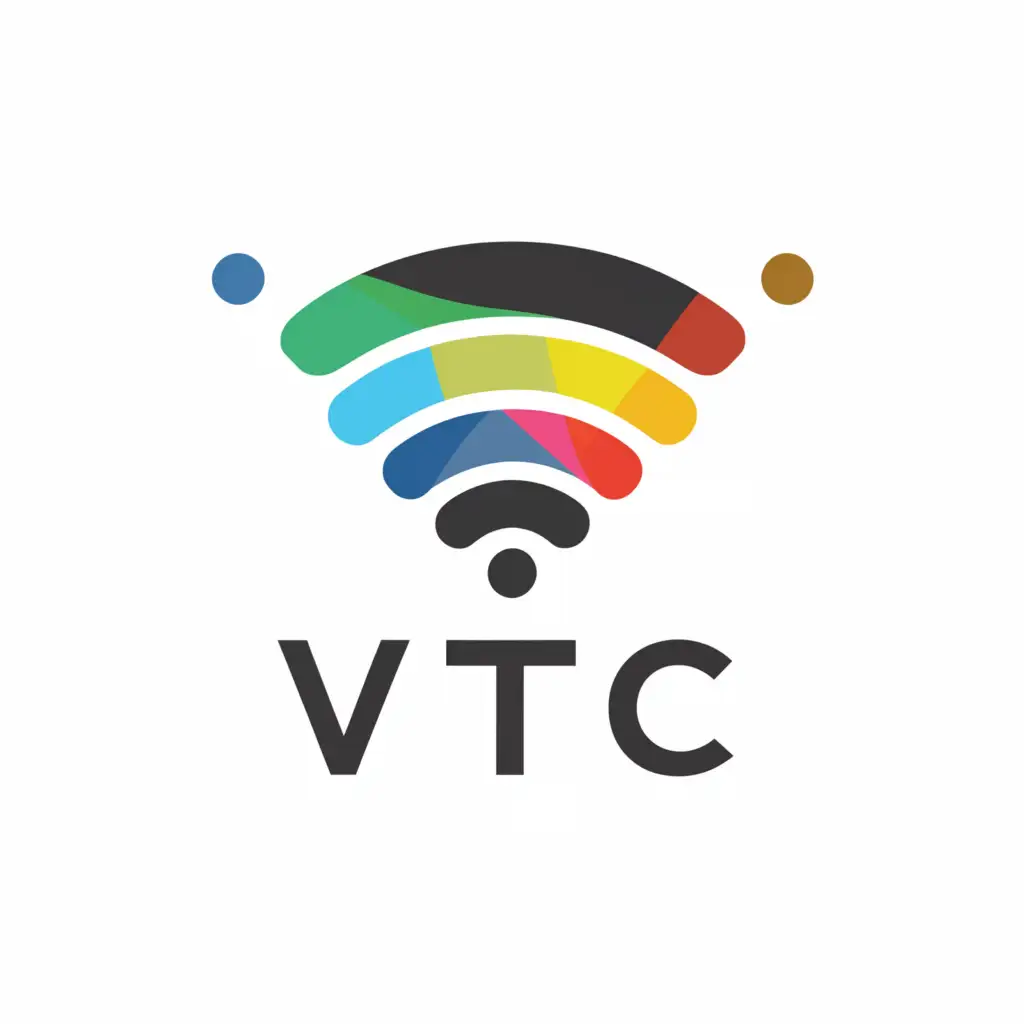 a logo design,with the text "VTC", main symbol:wifi,Moderate,be used in Internet industry,clear background