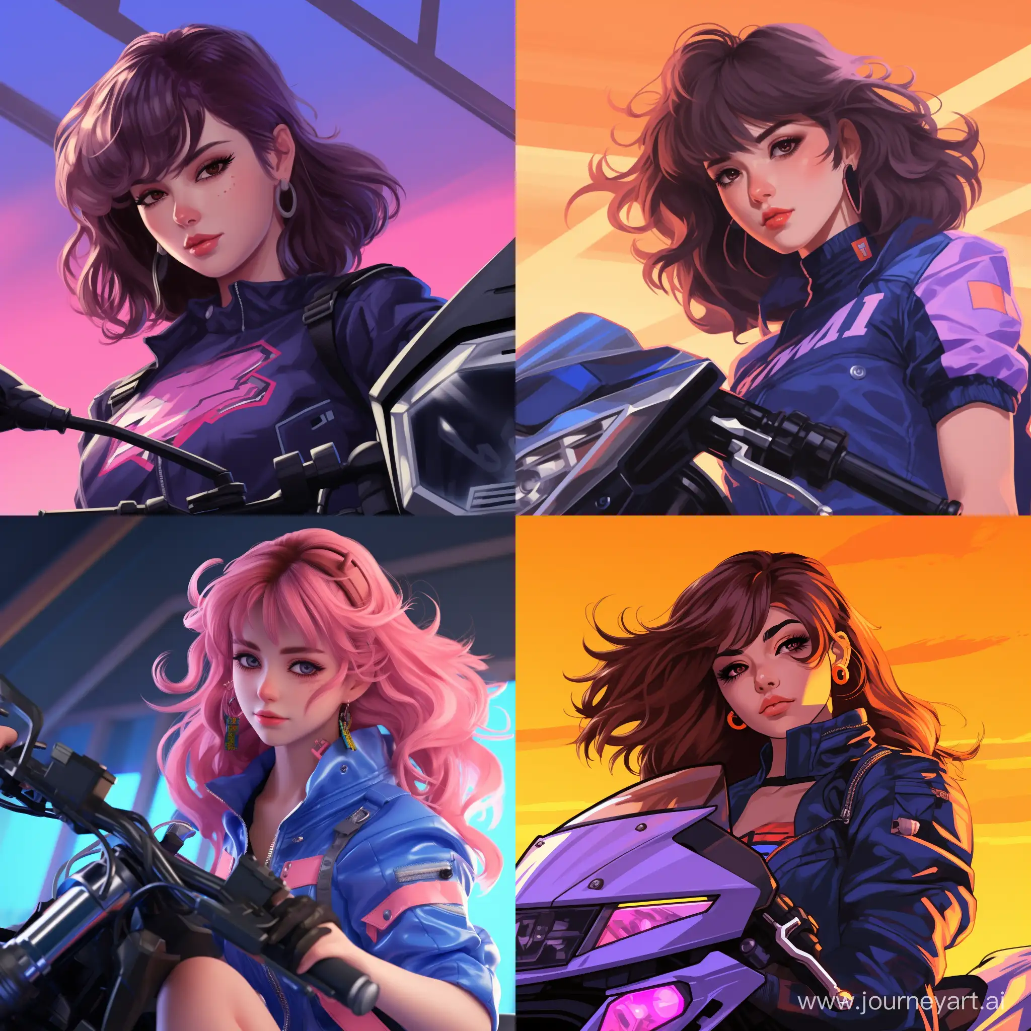 Stylish-80s-AnimeInspired-Sports-Motorcycle-Ride-with-a-Beautiful-Girl