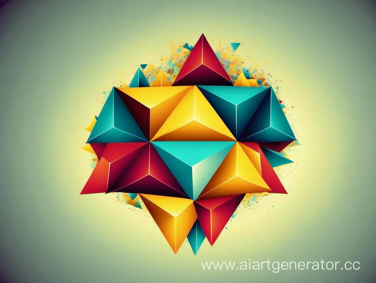 Vector CYMK background with BIG spreadeв triangles