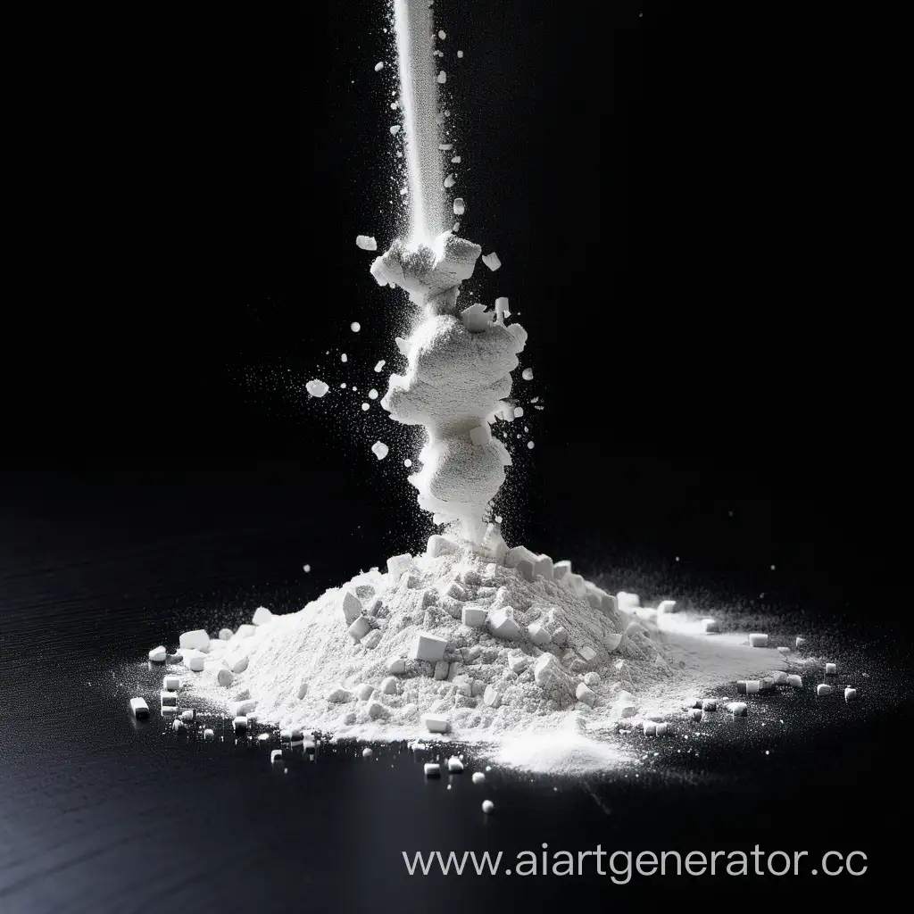 White-Powder-Scattered-on-Black-Table