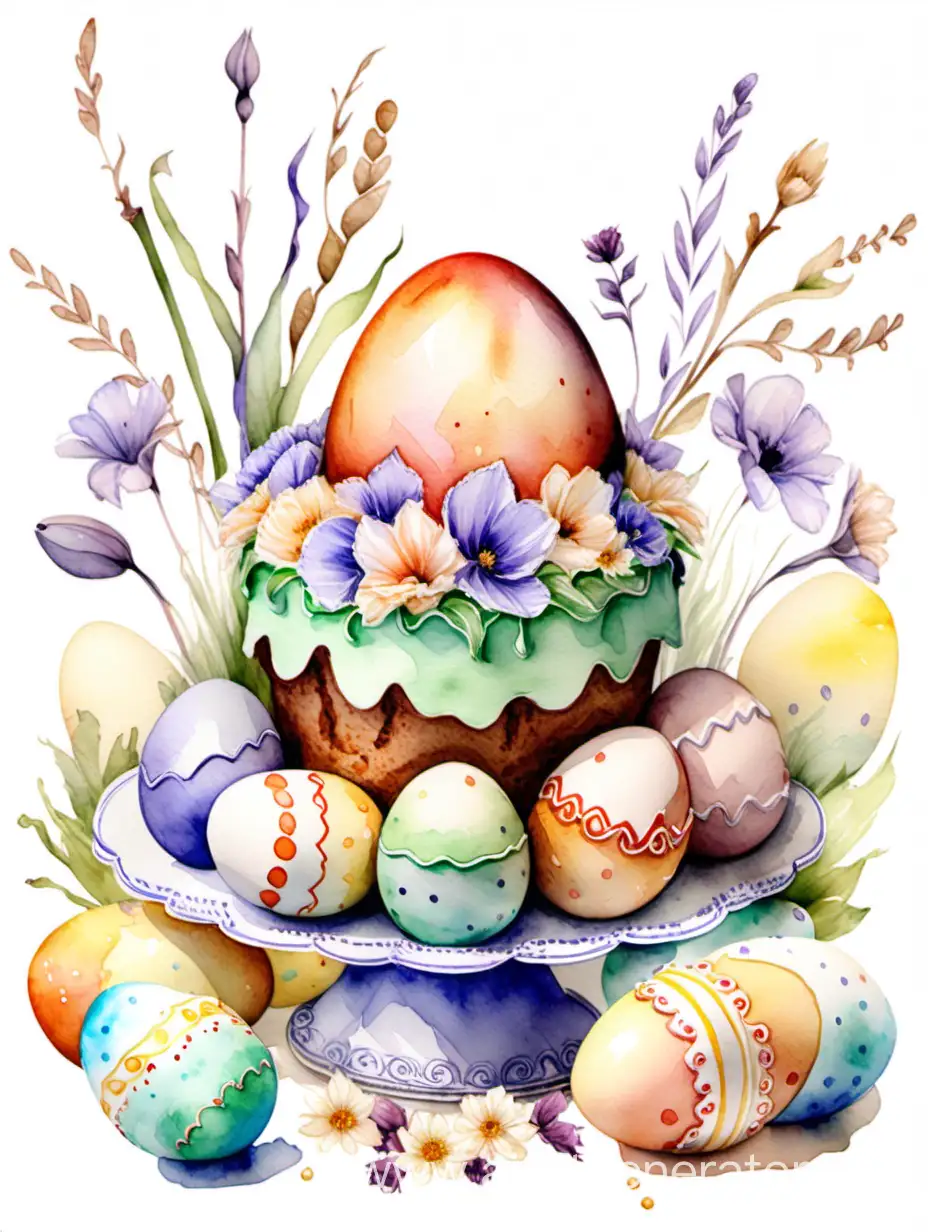 Delicate-Watercolor-Easter-Eggs-and-Cake