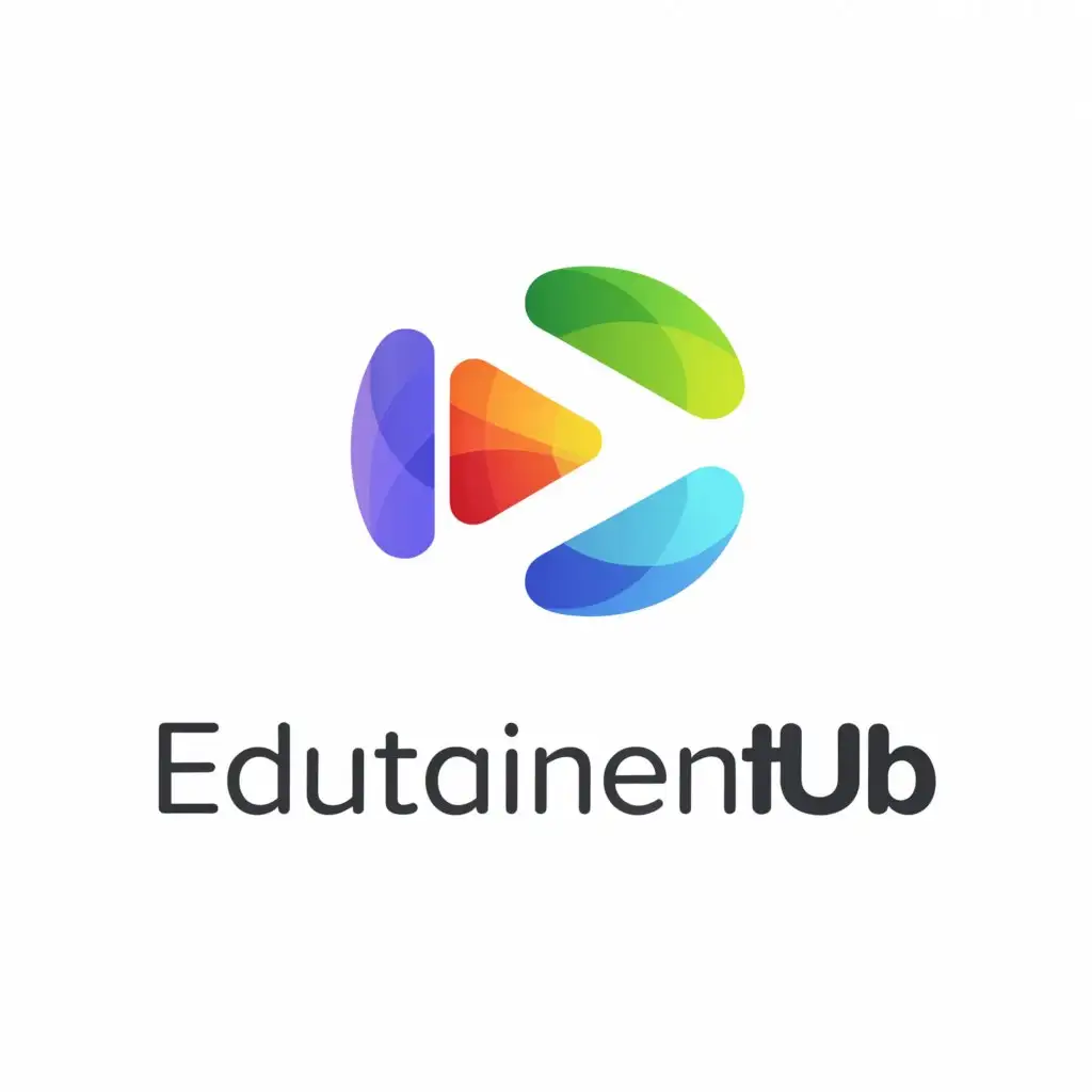 a logo design,with the text "EdutainmentHub", main symbol:play button,Moderate,clear background