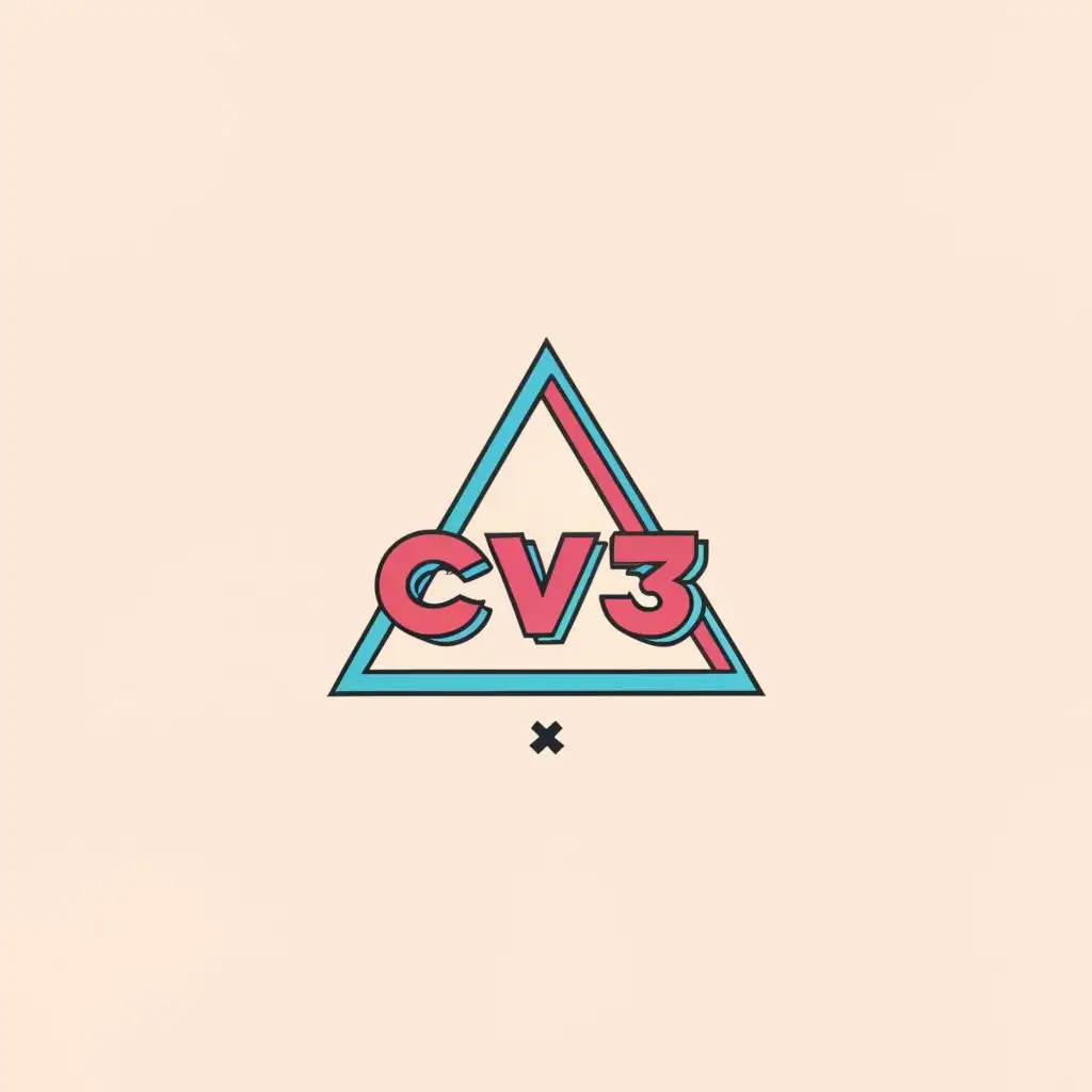 a logo design,with the text "CV3", main symbol:Triangle, retro, 80’s style,Minimalistic,be used in Entertainment industry,clear background
