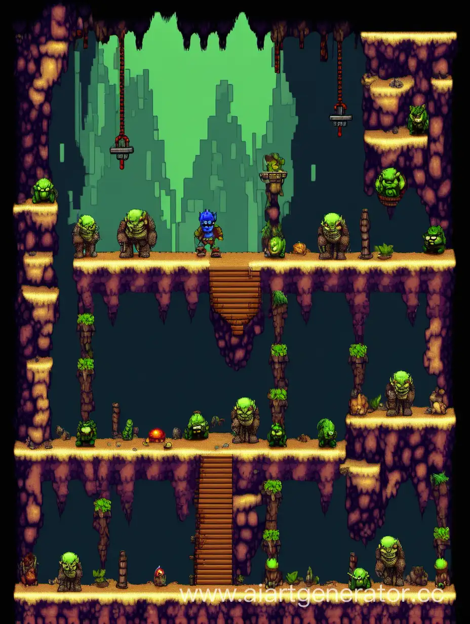 Challenging-Pixel-Art-Fantasy-Platformer-Level-with-Hump-King-Cave-Orcs-and-Goblins