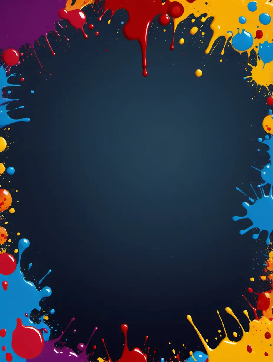 Abstract Vector Paint Splashes Border Design