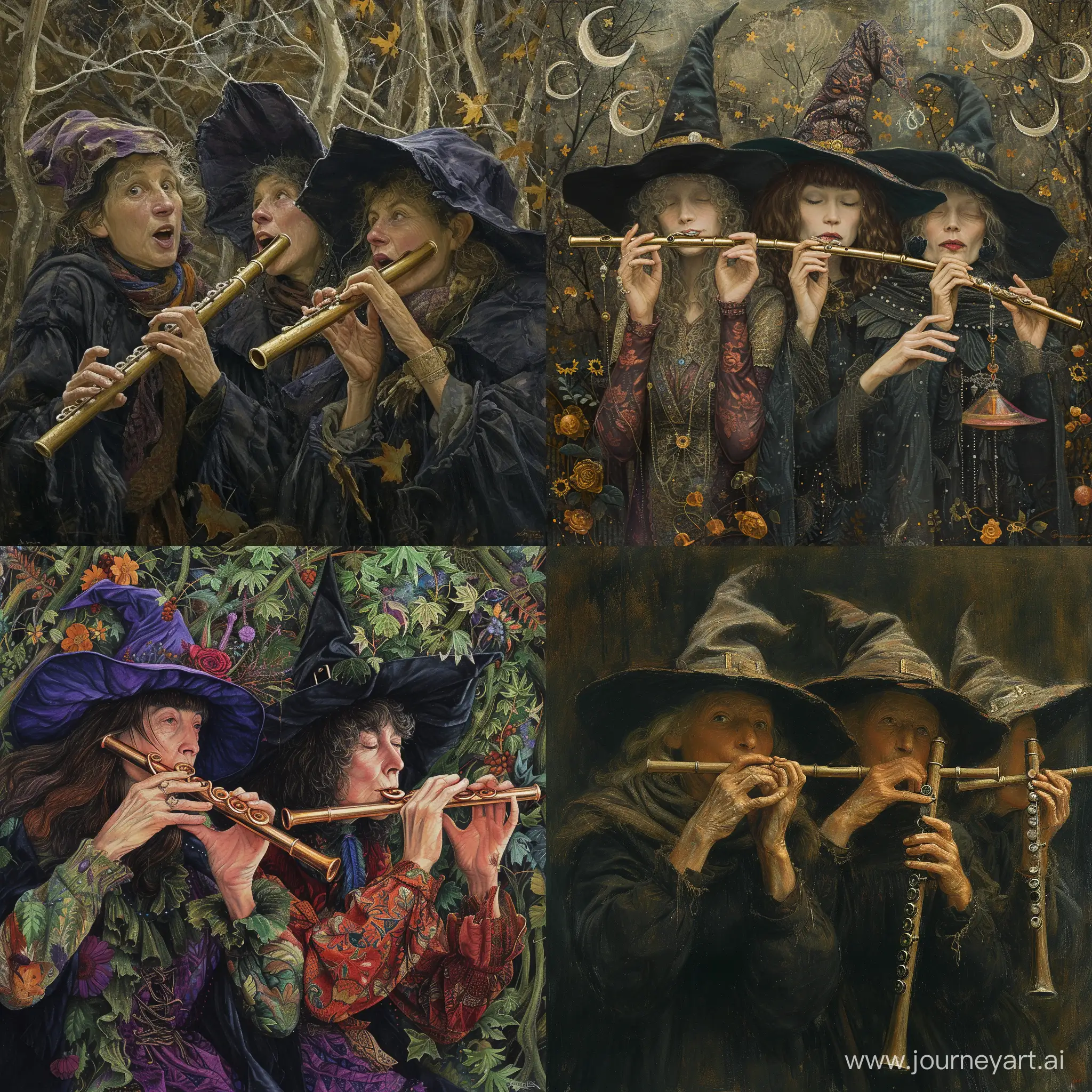 Enchanting-Witches-Creating-Melodic-Art-Whistling-Flutes