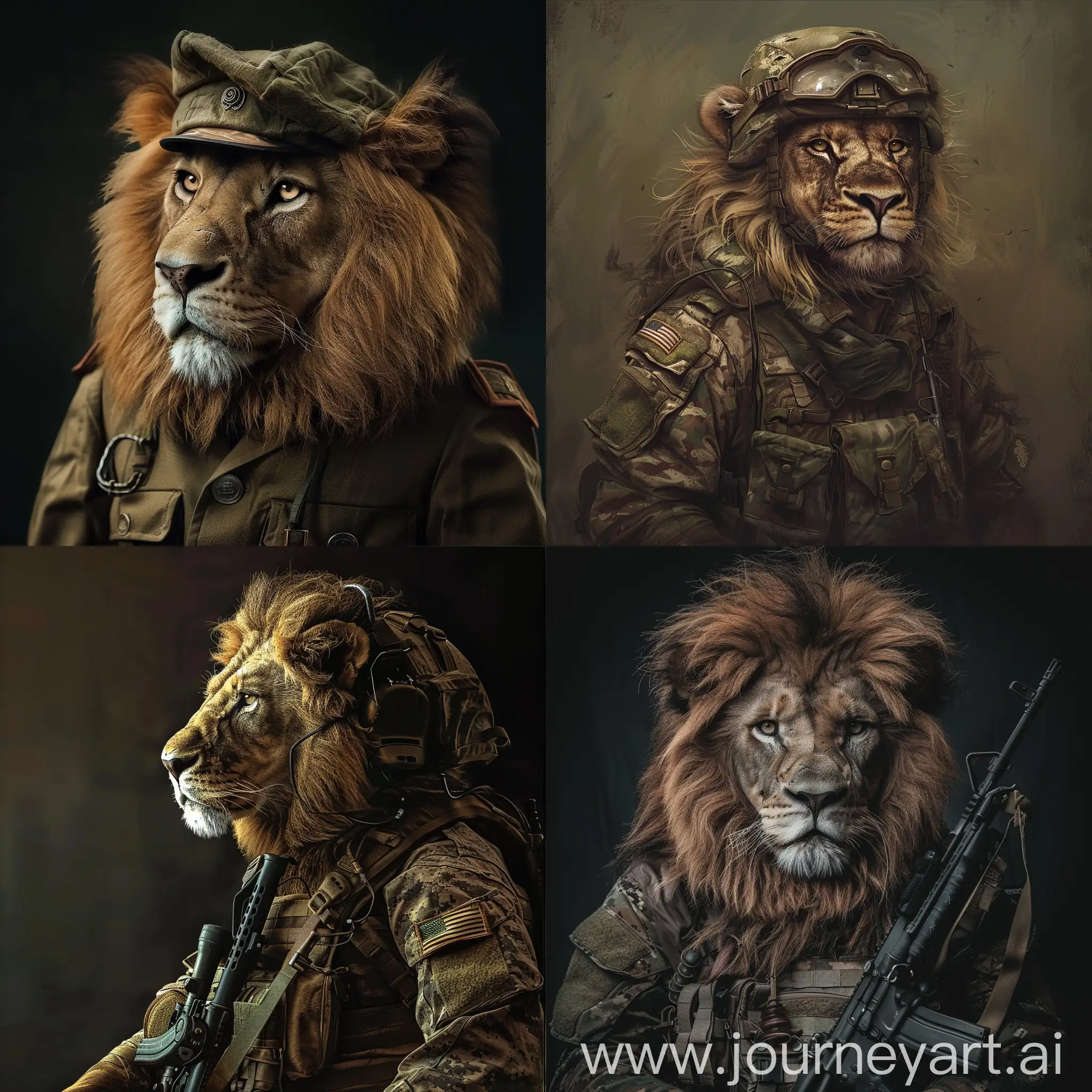 Lion as a soldier 