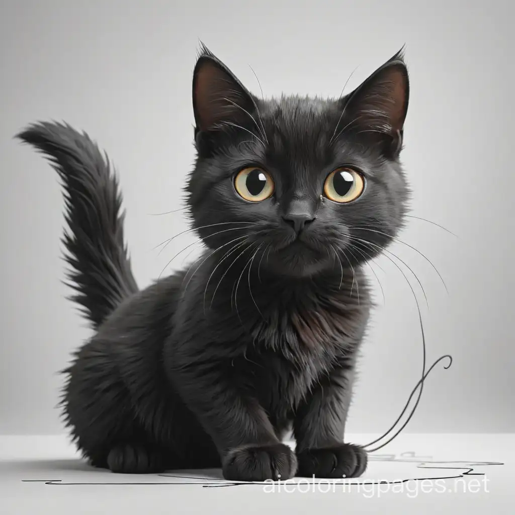 cute black cat

, Coloring Page, black and white, line art, white background, Simplicity, Ample White Space. The background of the coloring page is plain white to make it easy for young children to color within the lines. The outlines of all the subjects are easy to distinguish, making it simple for kids to color without too much difficulty