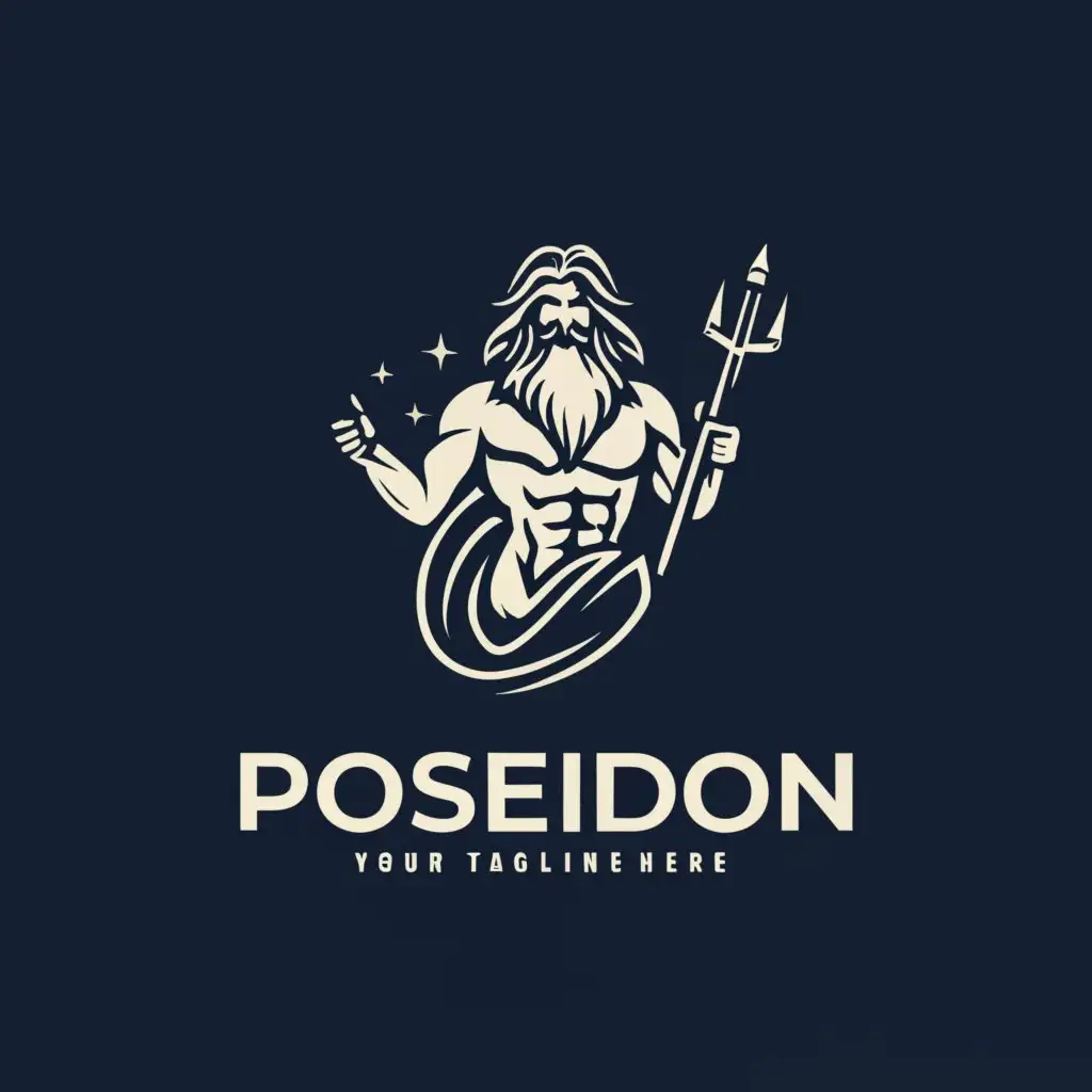 a logo design,with the text "Strobeto", main symbol:a godly minimalist white bearded mermen poseidon god with pressure wash gun in hand riding a sea wave,Moderate,clear background