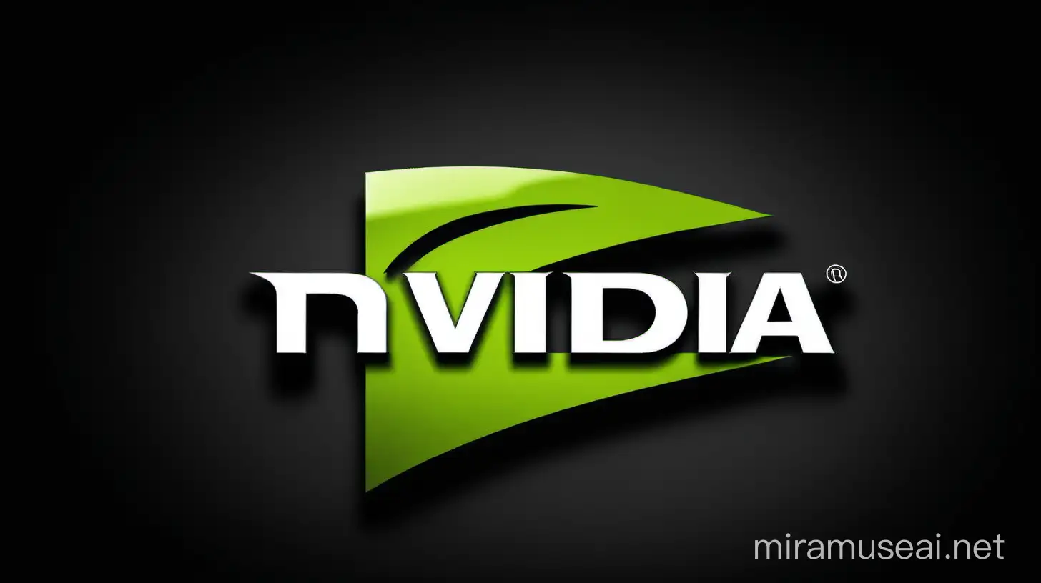 Colorful NVIDIA Company Logo on Futuristic Background