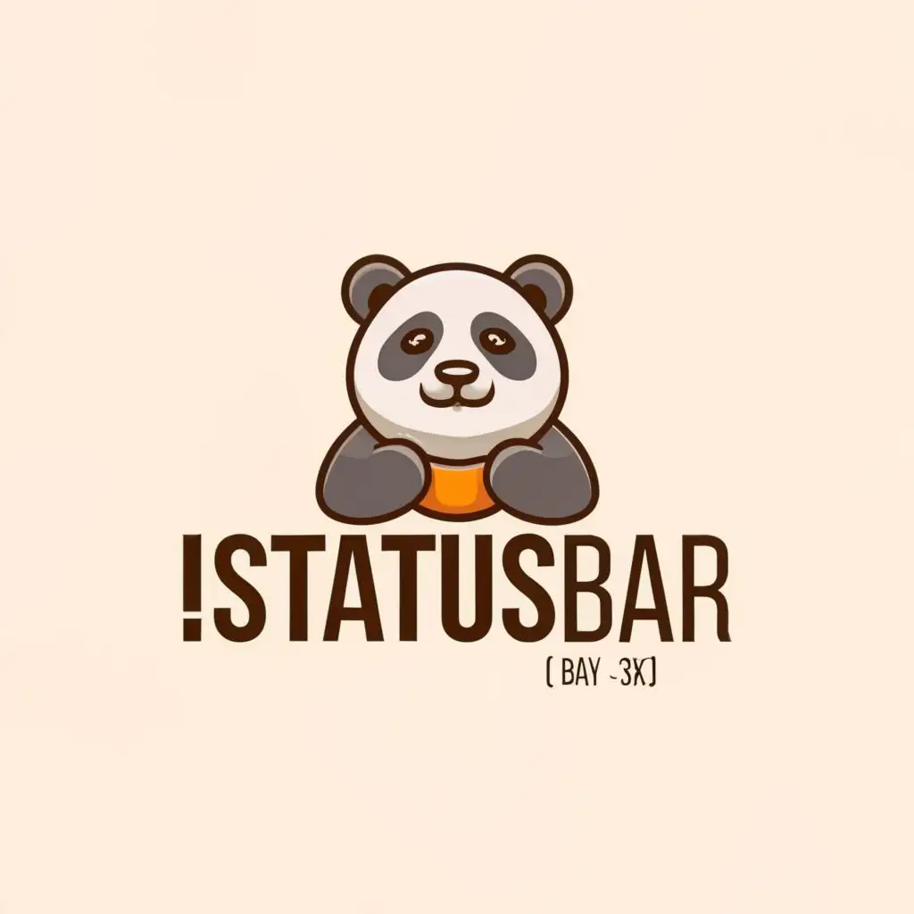 logo, Panda, with the text "!STATUS🌟 BAR🐻(*,*)", typography, be used in Entertainment industry